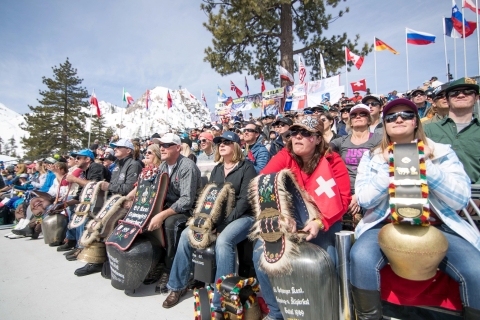 Crowd at ski racing course