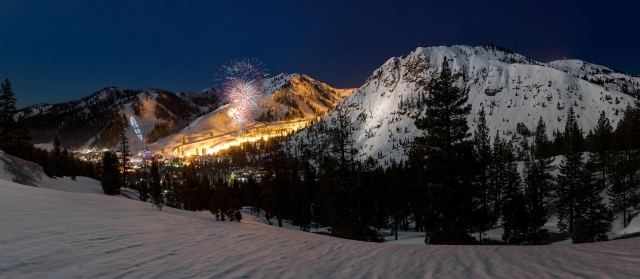 Fireworks on the ski hill